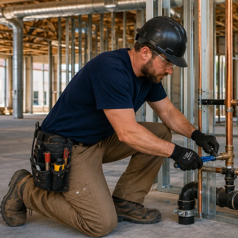 commercial plumbing contractors near me installing plumbing in commercial space