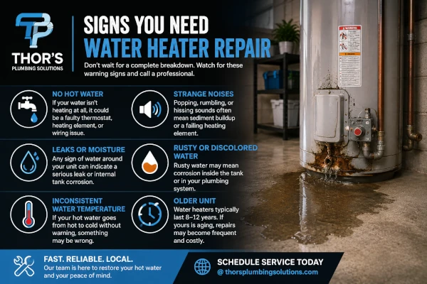 signs you need water heater repair in Durham
